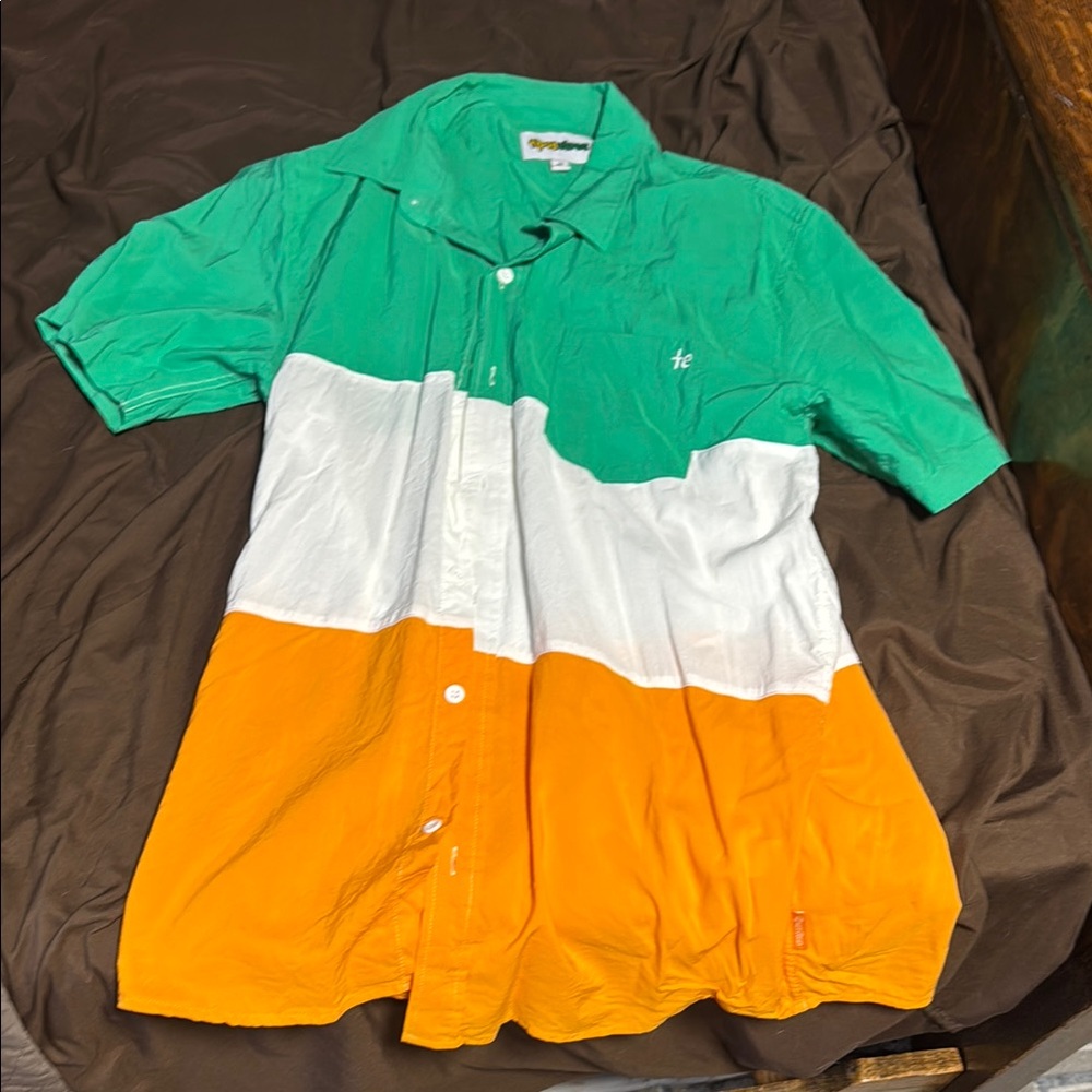 Tipsy Elves Irish Flag Casual Shirt Large